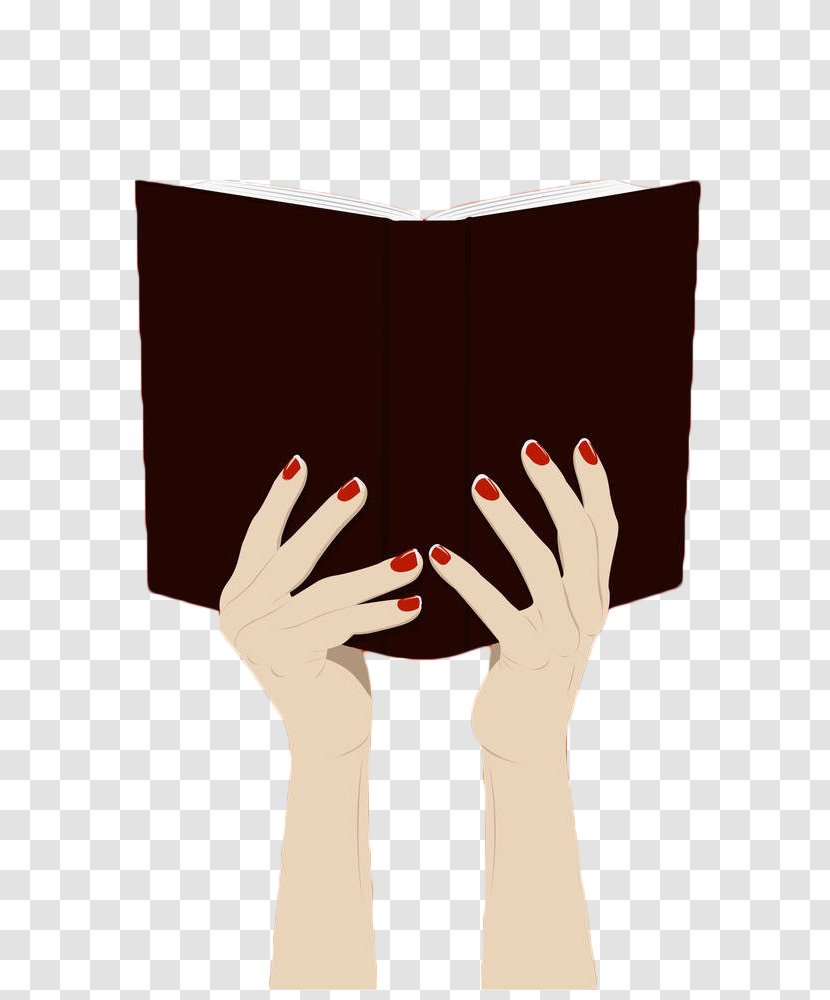 Book Reading Literature - Hand-painted Black Holding Books Transparent PNG