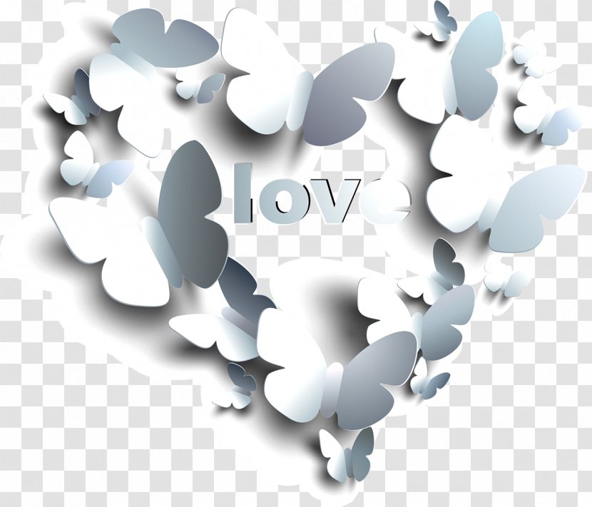 Butterfly Euclidean Vector - Text - Love Heart Transparent PNG