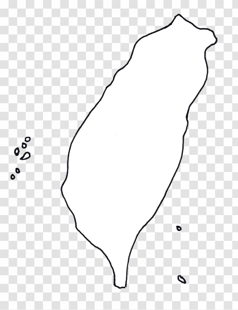Line Art Drawing White Clip - Taiwan Map Transparent PNG