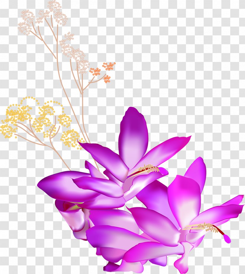 Purple Floral Design - Violet - Hand-painted Lotus Transparent PNG