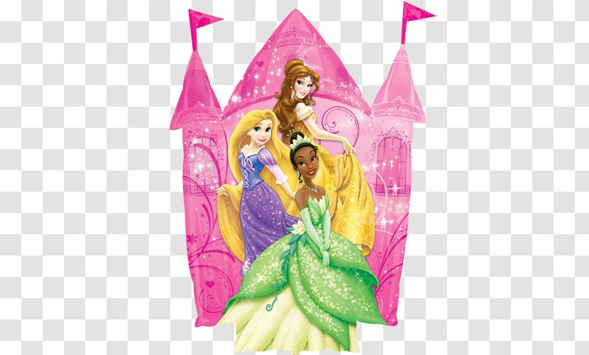 Belle Cinderella Minnie Mouse Disney Princess Mylar Balloon - Barbie - Pink Castle Transparent PNG