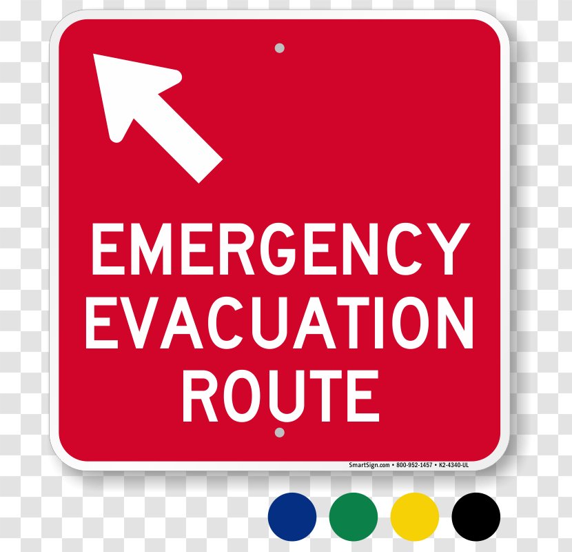 Emergency Evacuation Road Fire Escape Hurricane Route Sign Transparent PNG