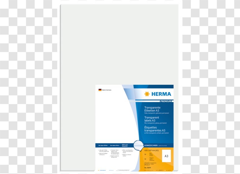 Standard Paper Size Label A3 Herma - Plastic - Special Transparent PNG