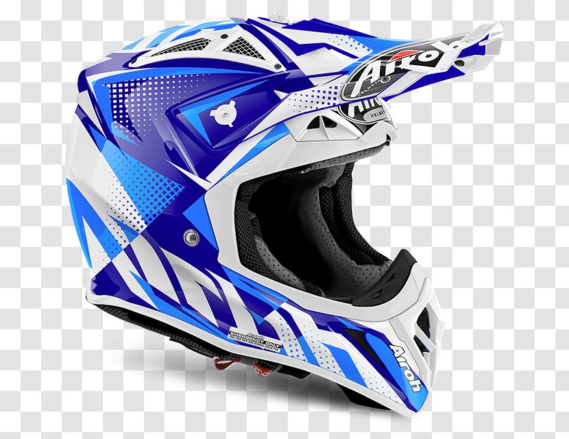 Motorcycle Helmets AIROH Blue Motocross - Bicycle Helmet Transparent PNG