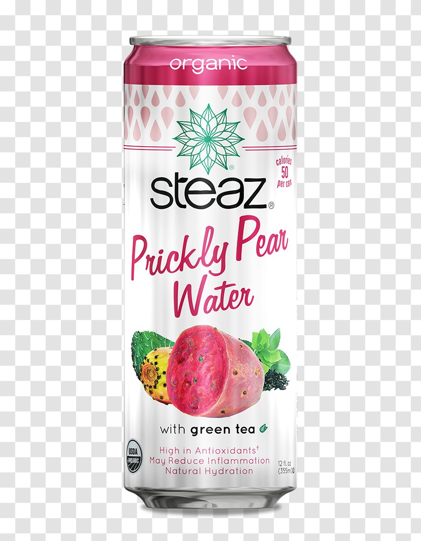 Strawberry Green Tea Steaz Organic Food Juice - Prickly Pear Transparent PNG
