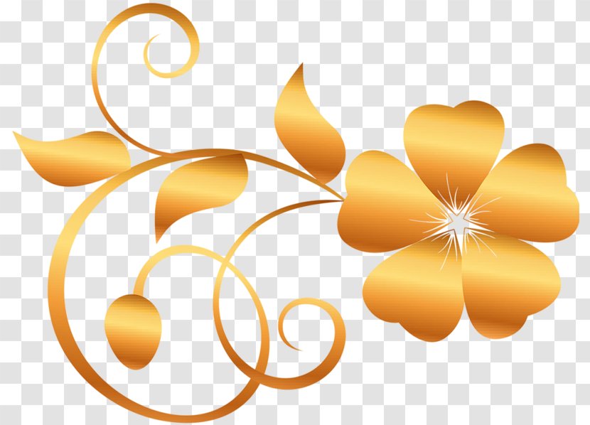 Golden Flowers Desktop Wallpaper Clip Art - Drawing Transparent PNG
