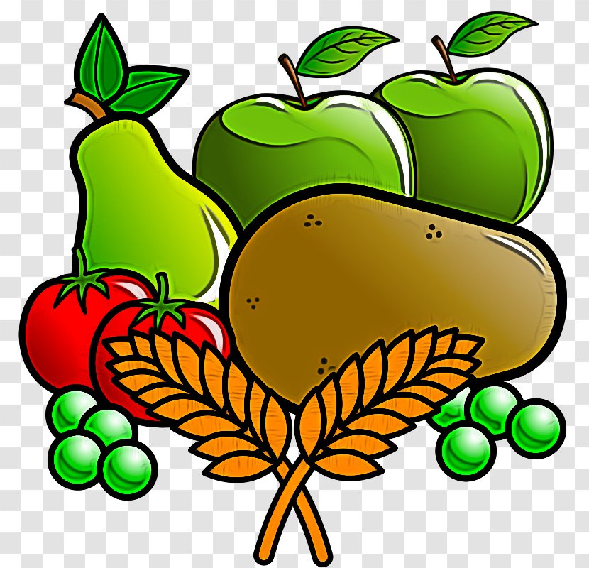 Green Fruit Clip Art Leaf Plant - Apple - Natural Foods Transparent PNG