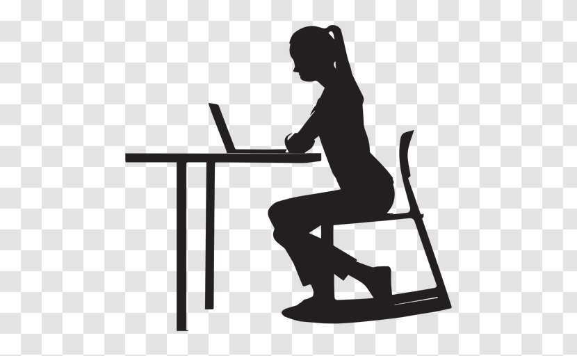 Clip Art Vector Graphics Silhouette Desk Sitting - Drawing - Lady Eternal Rest Transparent PNG