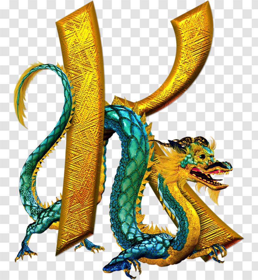 Letter K Alphabet Dragon Font Transparent PNG