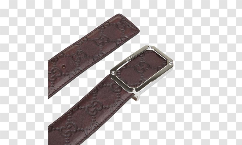 Belt Gucci Leather Buckle - GUCCI Men's Double G Embossed Transparent PNG
