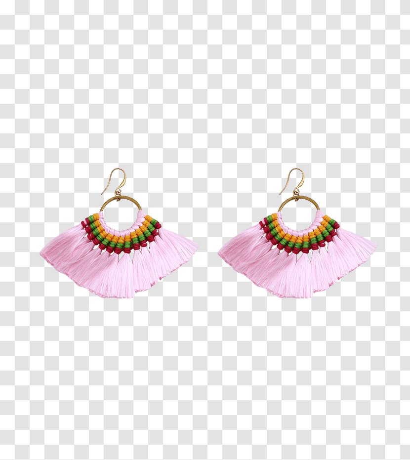 Earring Tassel Boho-chic Pink Jewellery - Sleeve - Dress Hook Transparent PNG