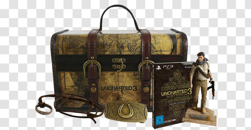 Briefcase Uncharted 3: Drake's Deception Leather Handbag Hand Luggage - 3 Drakes Transparent PNG