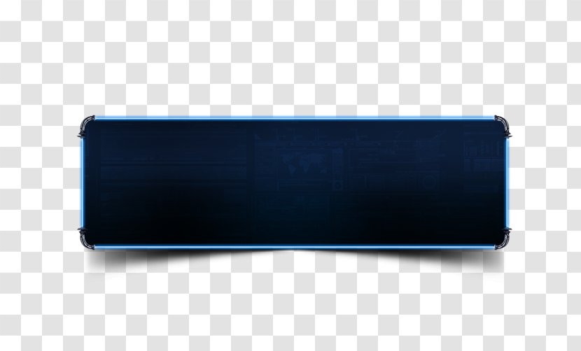 Rectangle - Electric Blue - Black Button Box Transparent PNG