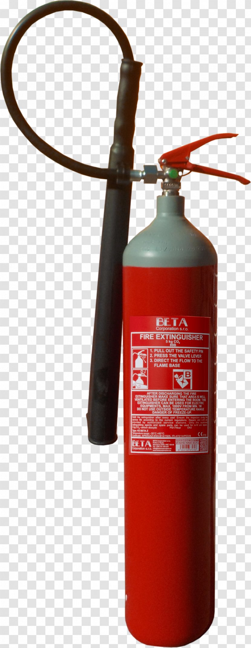 Fire Extinguishers Cylinder Carbon Dioxide - Extinguisher Material Transparent PNG