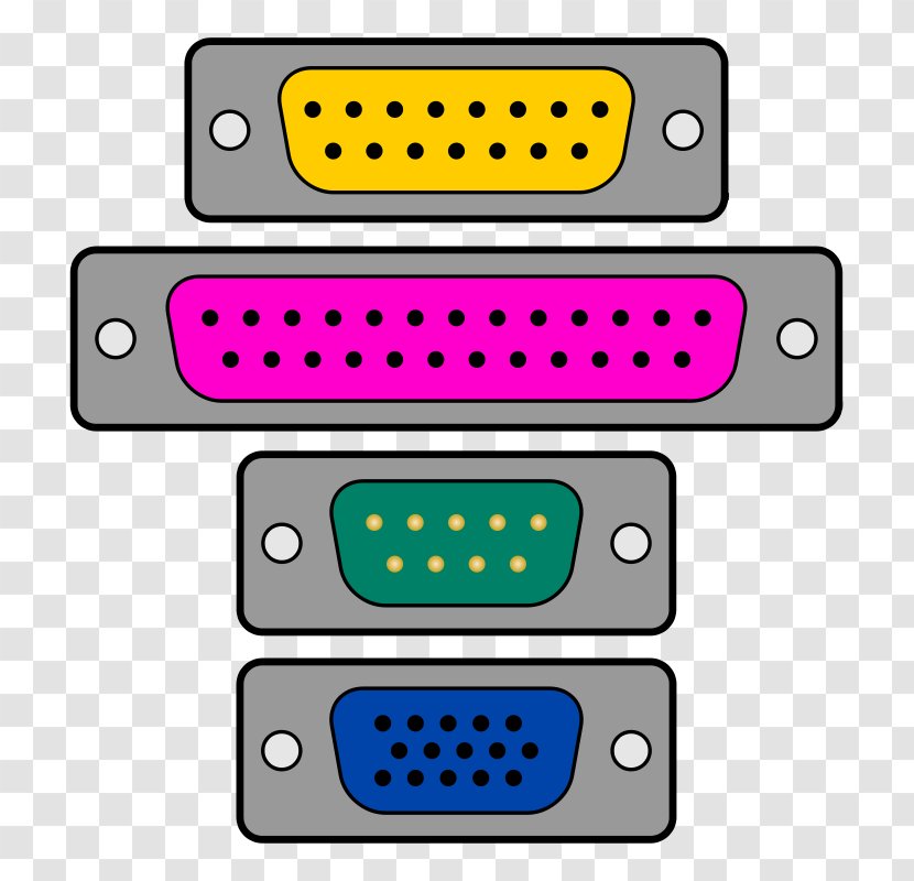 VGA Connector Computer Port Serial Parallel Clip Art - Area - Cliparts Transparent PNG
