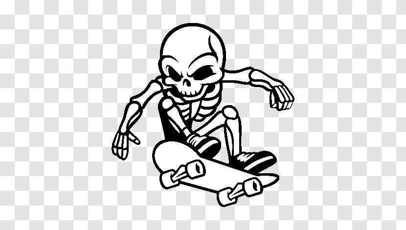 Skateboarding Drawing Sports Skeleton - Heart - Skateboard Transparent PNG