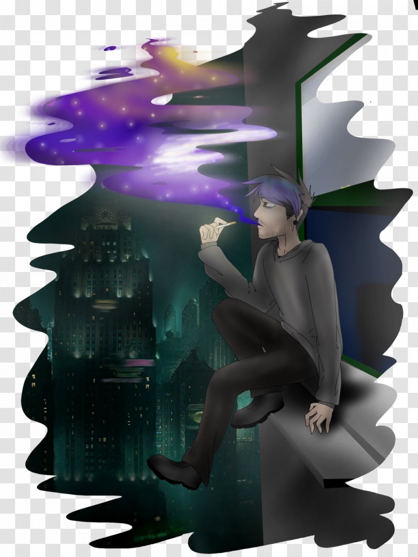 Character City Nights Fiction Graphic Design - Purple - Night Transparent PNG