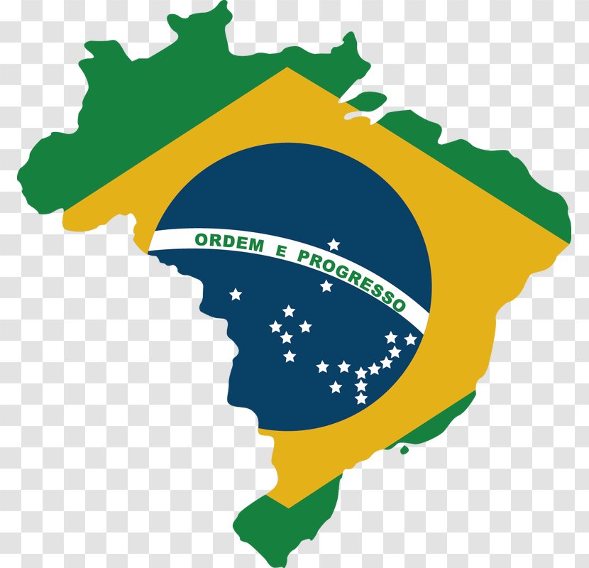 Flag Of Brazil World Map - Blank Transparent PNG