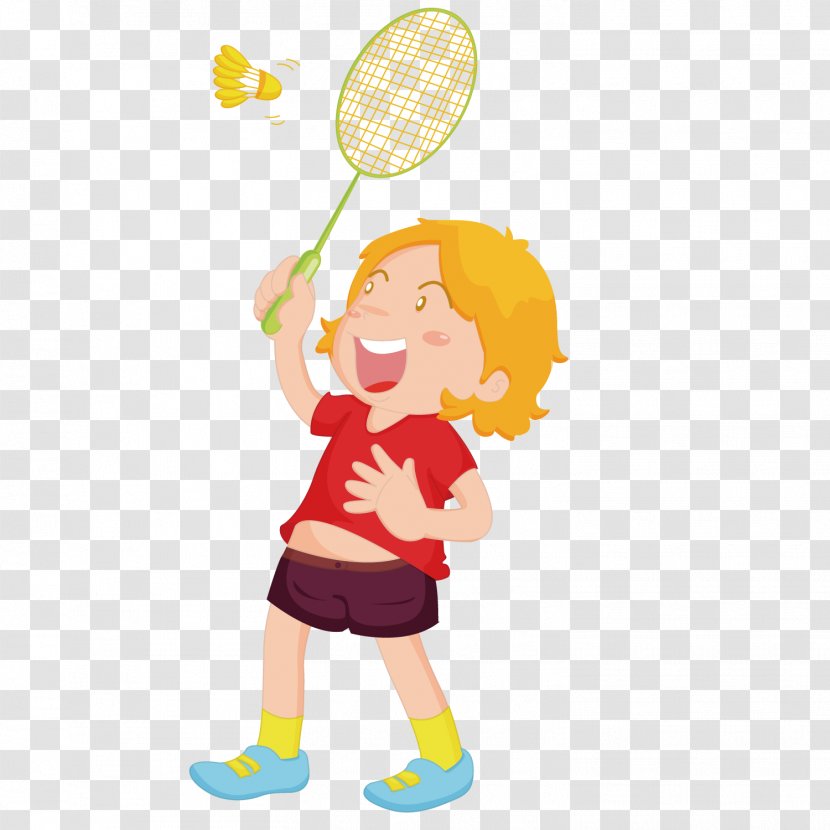 Badminton Play Child Sticker Clip Art - Sports Equipment - Playing Children Transparent PNG