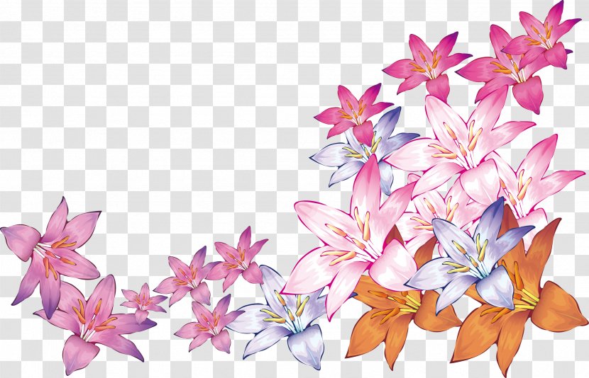 Watercolor Painting Flower - Lilium - Bright Flowers Vector Material Transparent PNG