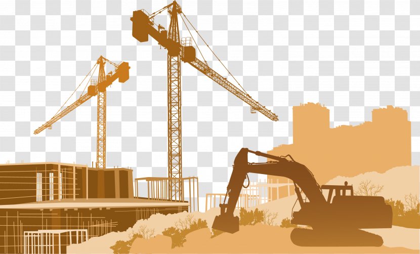 Architectural Engineering Construction Site Safety Crane - Vector Excavator Transparent PNG