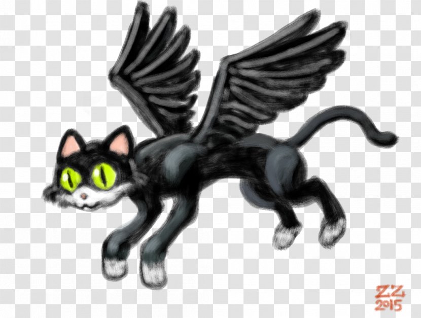 Winged Cat Drawing Kitten Image - Tail Transparent PNG