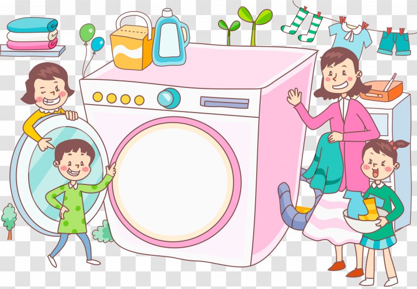 Clip Art Washing Machines Laundry Clothing Cartoon - Mums Transparent PNG