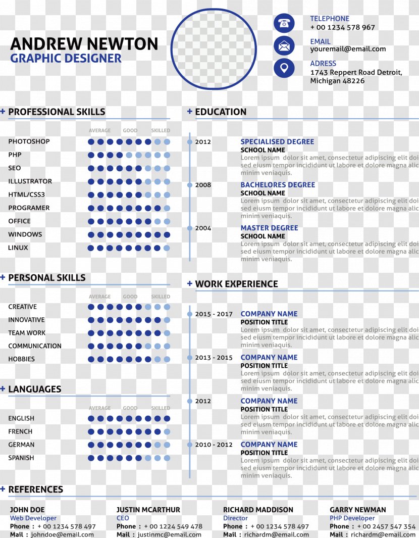 Rxe9sumxe9 Curriculum Vitae - Diagram - Blue Business Biography Transparent PNG