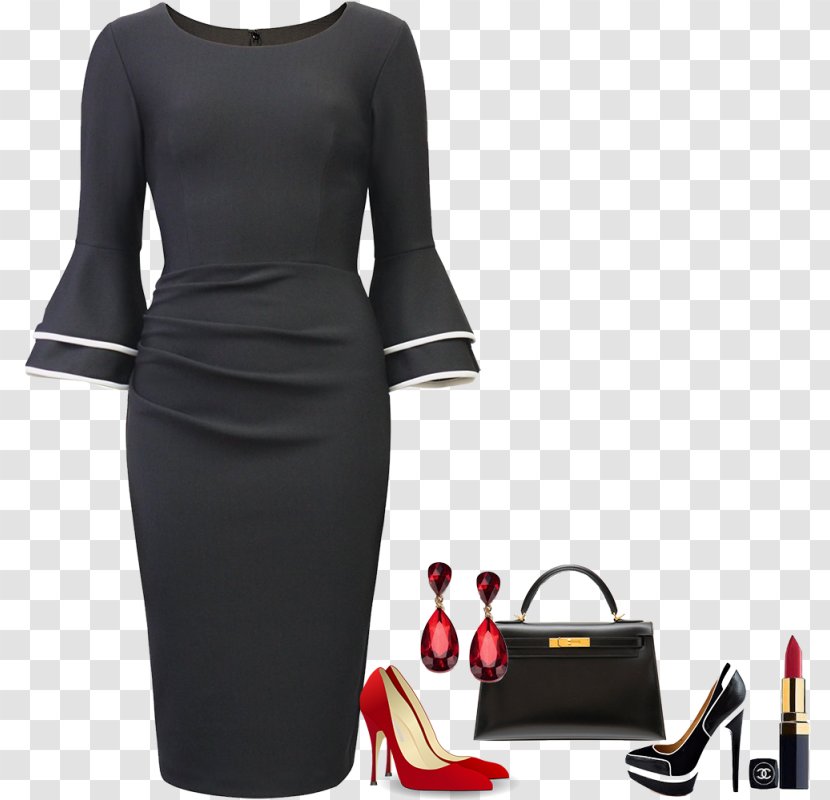 Little Black Dress Red Blue - Neck Transparent PNG