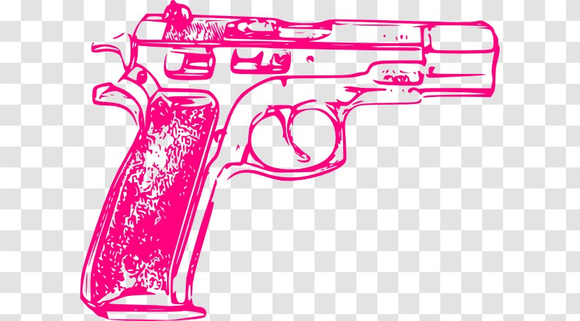 Firearm Pistol Clip Handgun Art - Silhouette - Pink Gun Cliparts Transparent PNG