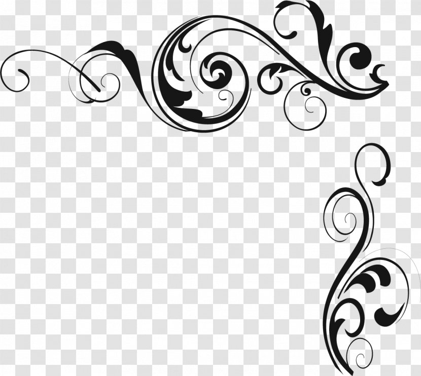 Clip Art - Black - Arabesque Motif Transparent PNG