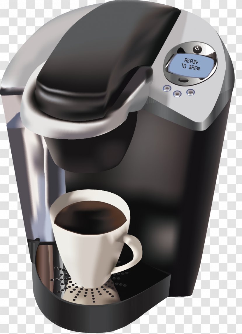 Coffeemaker Espresso Cafe Keurig - Coffee Preparation - Vector Gray And Black Transparent PNG