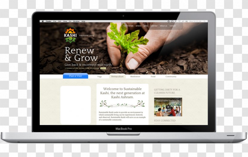 Sustainable Kashi Sebastian Screenshot Web Design - Creative Mockup Transparent PNG