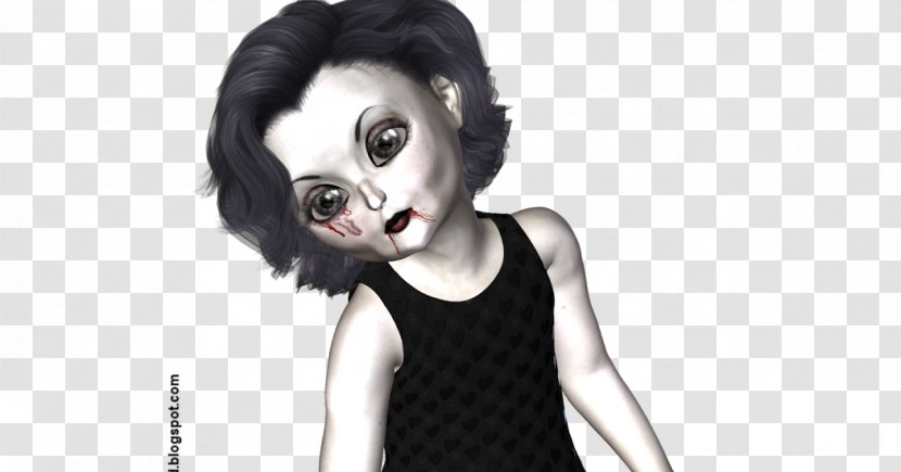 Black Hair Character Fiction - Flower - Horror Woman Transparent PNG