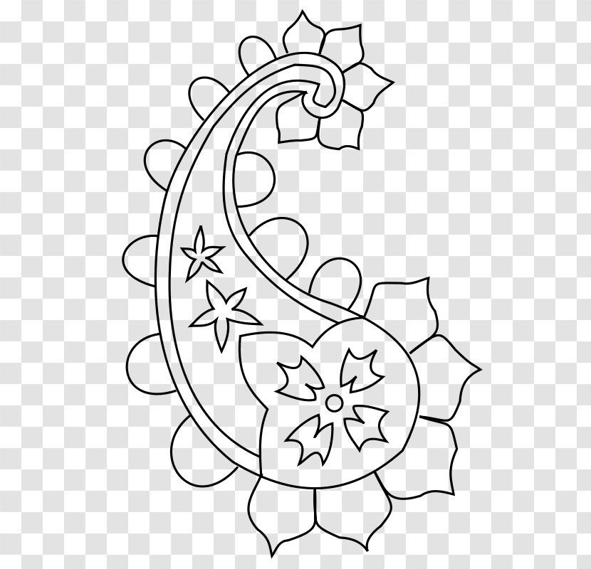 Drawing Paisley Floral Design Clip Art - Flower - Frame Transparent PNG