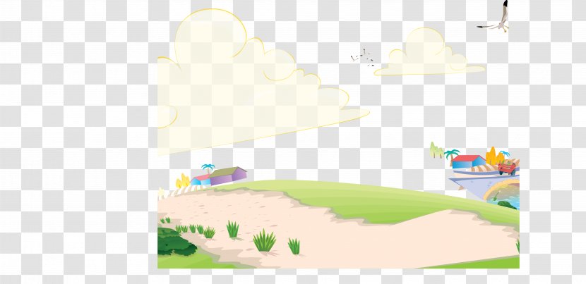 Euclidean Vector Illustration - Grass - Outskirts Road Background Transparent PNG