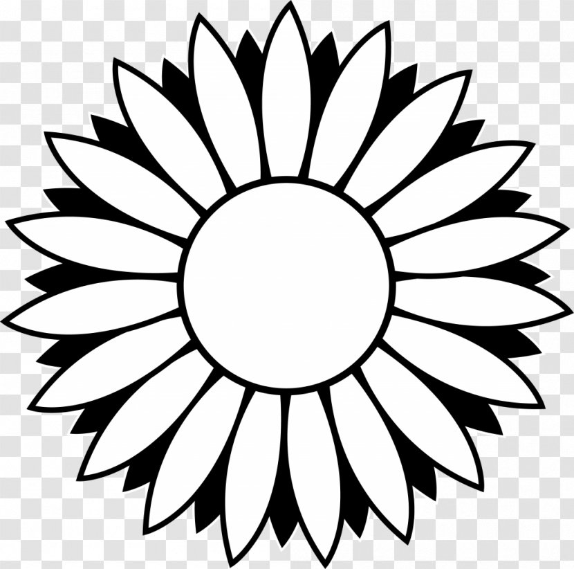 Black And White Line Art Free Content Clip - Monochrome Photography - Sunflower Cliparts Transparent PNG