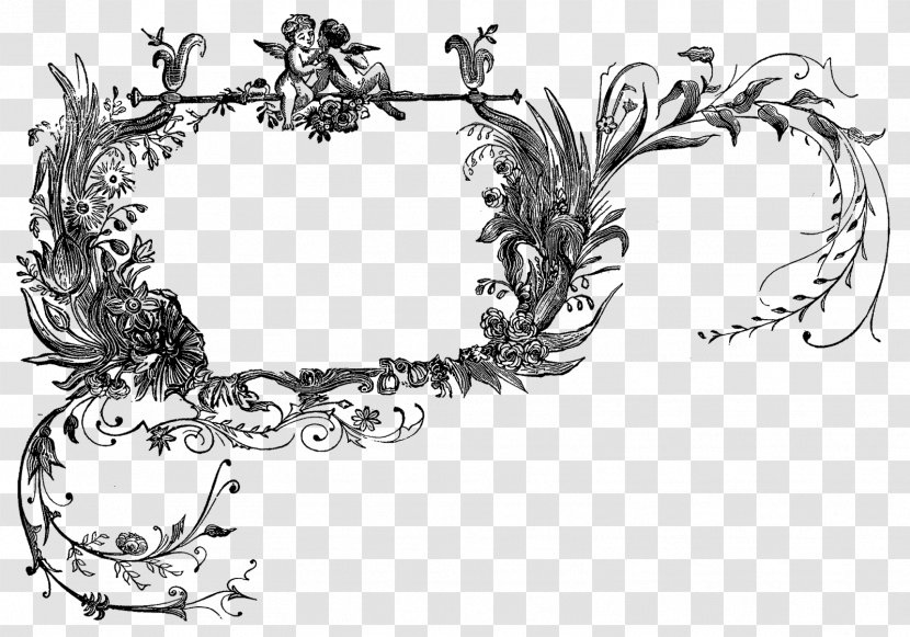 Visual Arts Drawing - Body Jewelry - Floral Frame Transparent PNG