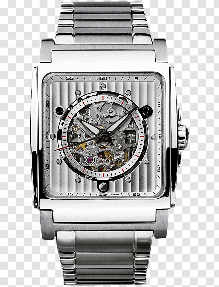 Bulova Automatic Watch Skeleton Chronograph - Silver Transparent PNG