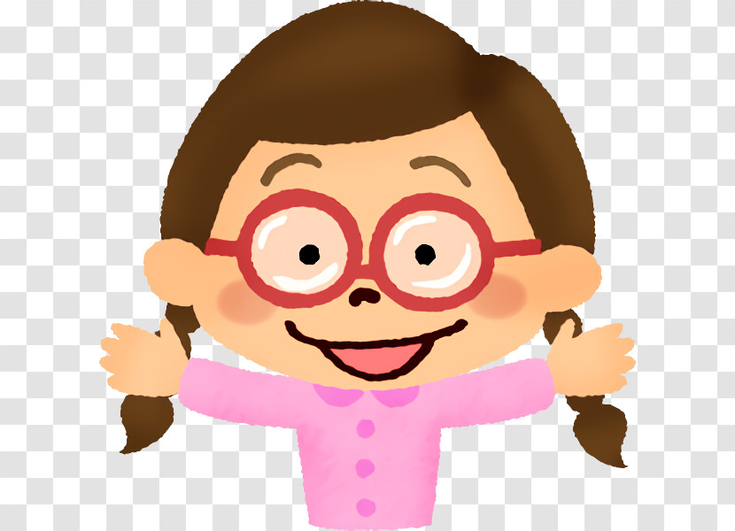 Cartoon Pink Cheek Nose Finger Transparent PNG