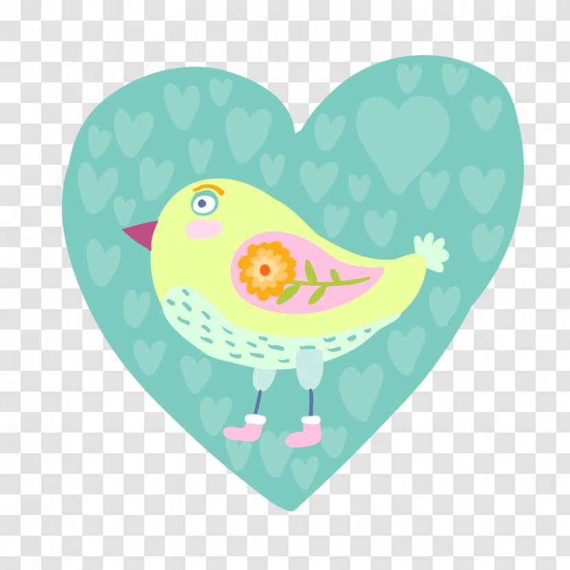Bird Clip Art - Heart - Hand-painted Love Birds Transparent PNG