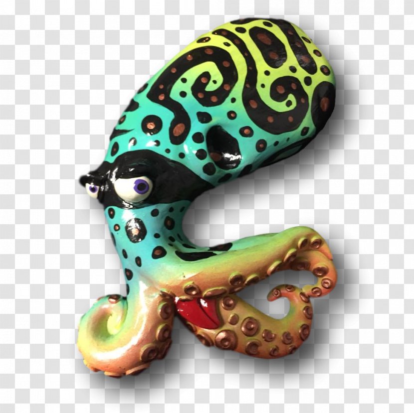 Octopus Reptile Figurine - Hand-painted Teeth Transparent PNG