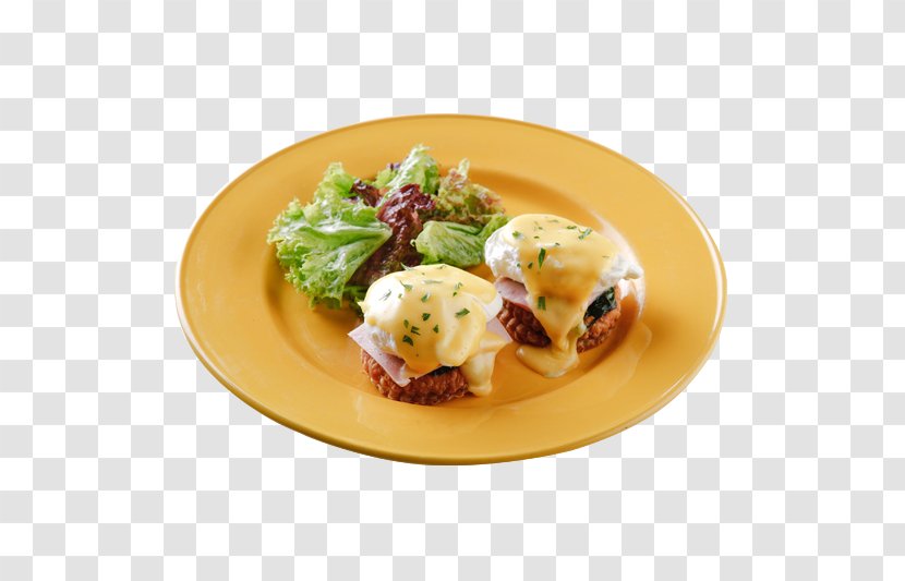 Breakfast Eggs Benedict Vegetarian Cuisine Hollandaise Sauce Cafe - Dishware Transparent PNG