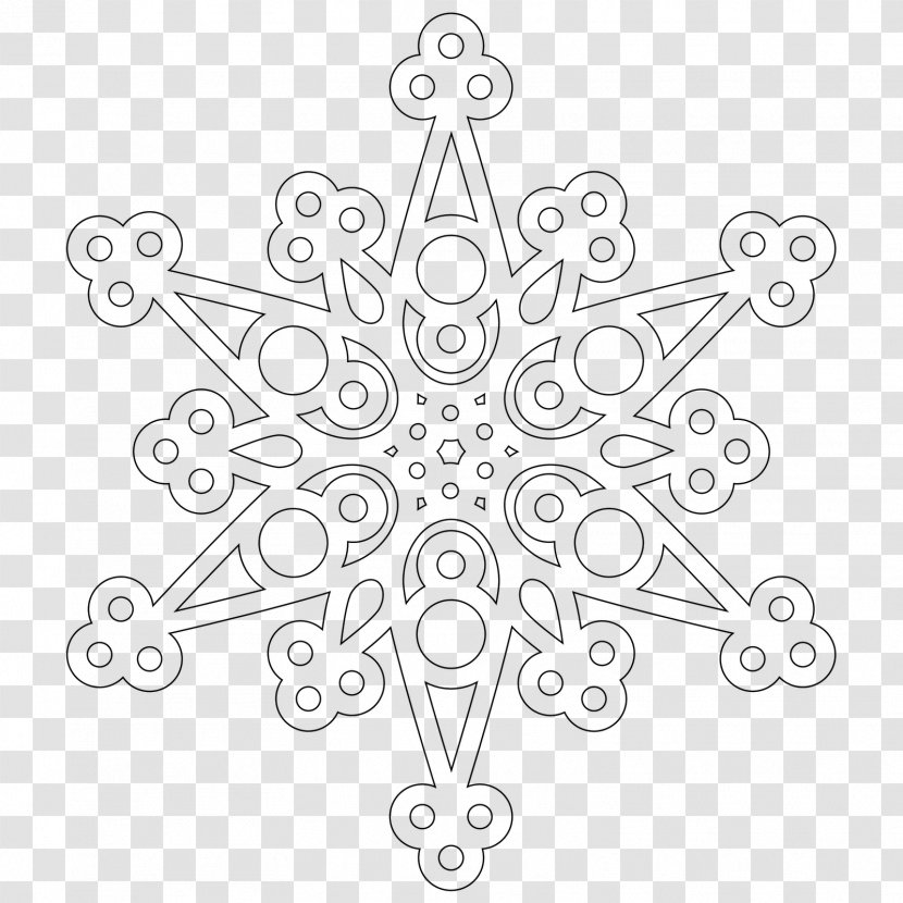 Coloring Book Snowflake Mandala - Adult Transparent PNG