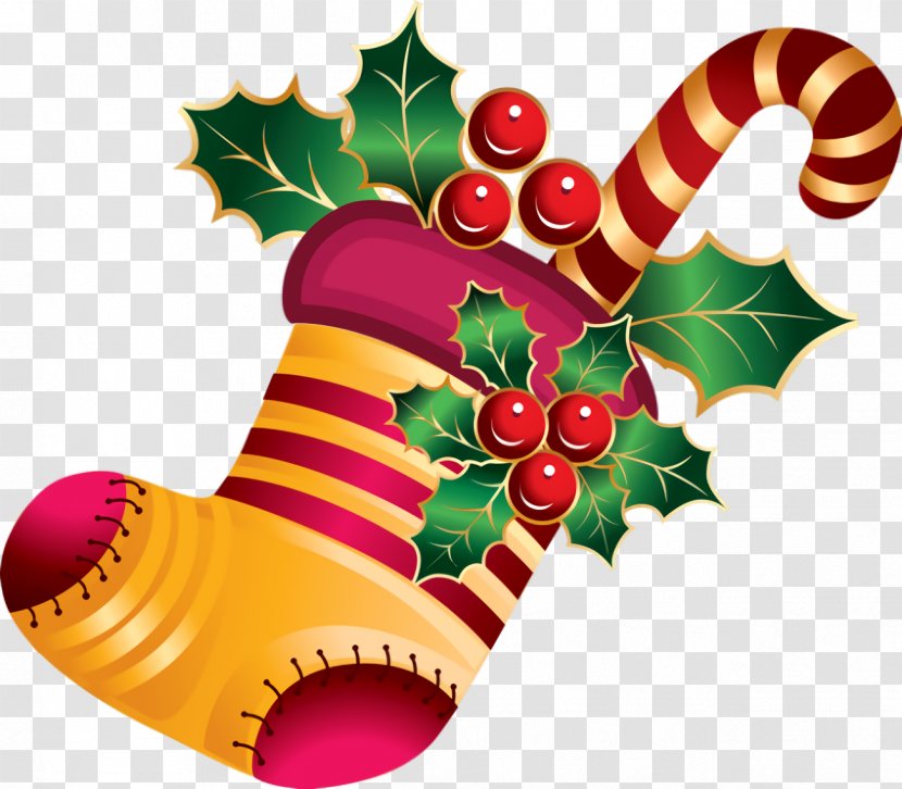 Christmas Stocking Socks - Holly - Plant Transparent PNG