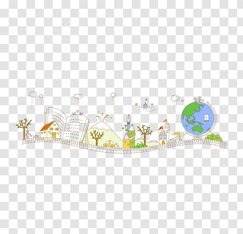 Drawing Clip Art - Area - Hand Painted White Book Globe Transparent PNG