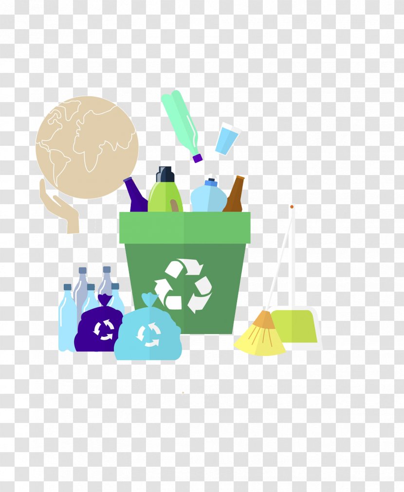 Recycling Waste Container Upcycling - Yellow - Green Trash Can Transparent PNG
