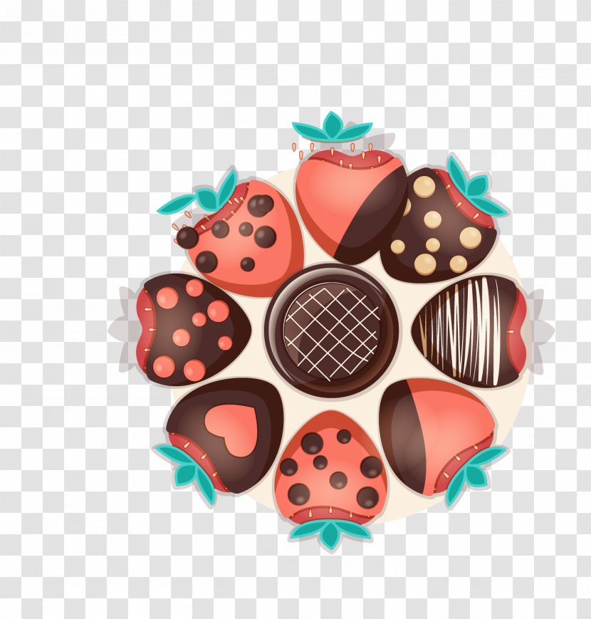 Chocolate Cake Bonbon Strawberry Syrup - Vector Color Small Wreath Transparent PNG