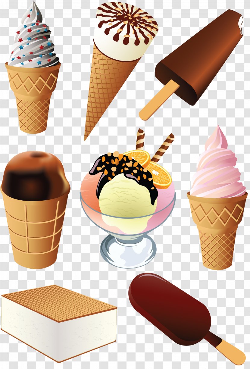 Ice Cream Cones Sundae Gelato - Dairy Product - ICECREAM Transparent PNG
