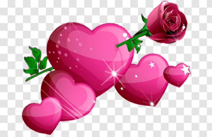 Heart Pink Flowers Clip Art - Magenta Transparent PNG